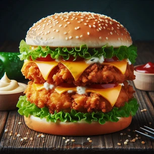 Double Tavuk Burger